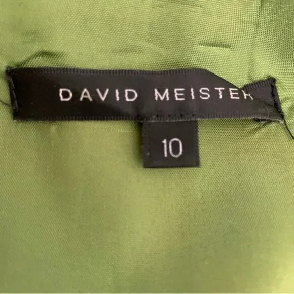 David Meister Olive Green Button Detail Sheath Dress - Picture 12 of 14